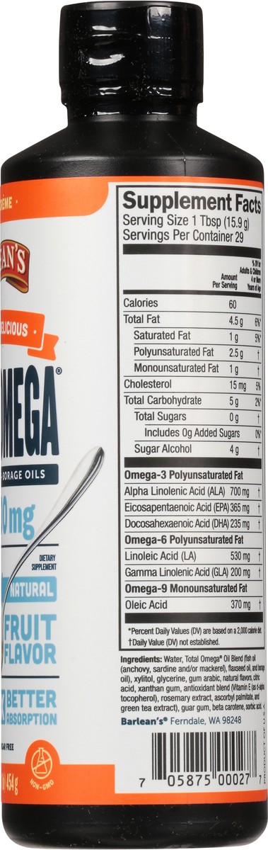 slide 7 of 13, Barlean's Total Omega Orange Crme Flavor, 16 oz