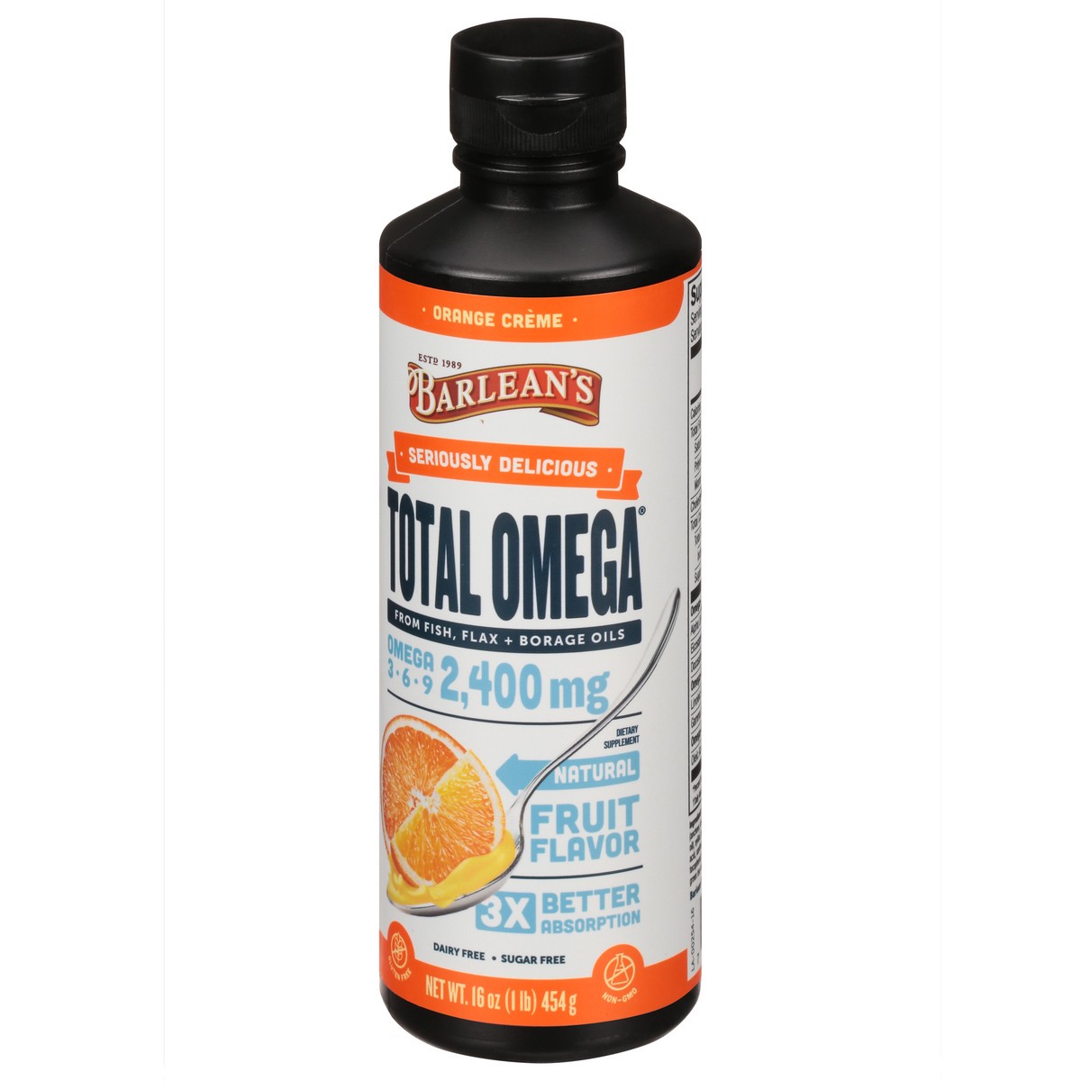 slide 4 of 13, Barlean's Total Omega Orange Crme Flavor, 16 oz