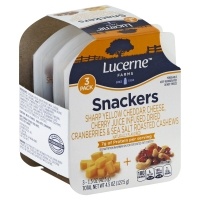 slide 1 of 1, Lucerne Dairy Farms Farms Snackers Yellow Cheddar Cherry Juice Dried Cranberries & Sea Salt Cashew, 3 ct; 1.5 oz