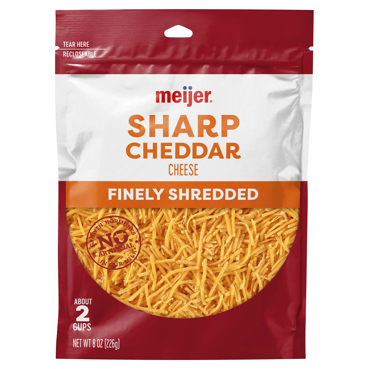 slide 1 of 5, Meijer Finely Shredded Sharp Cheddar Cheese, 8 oz