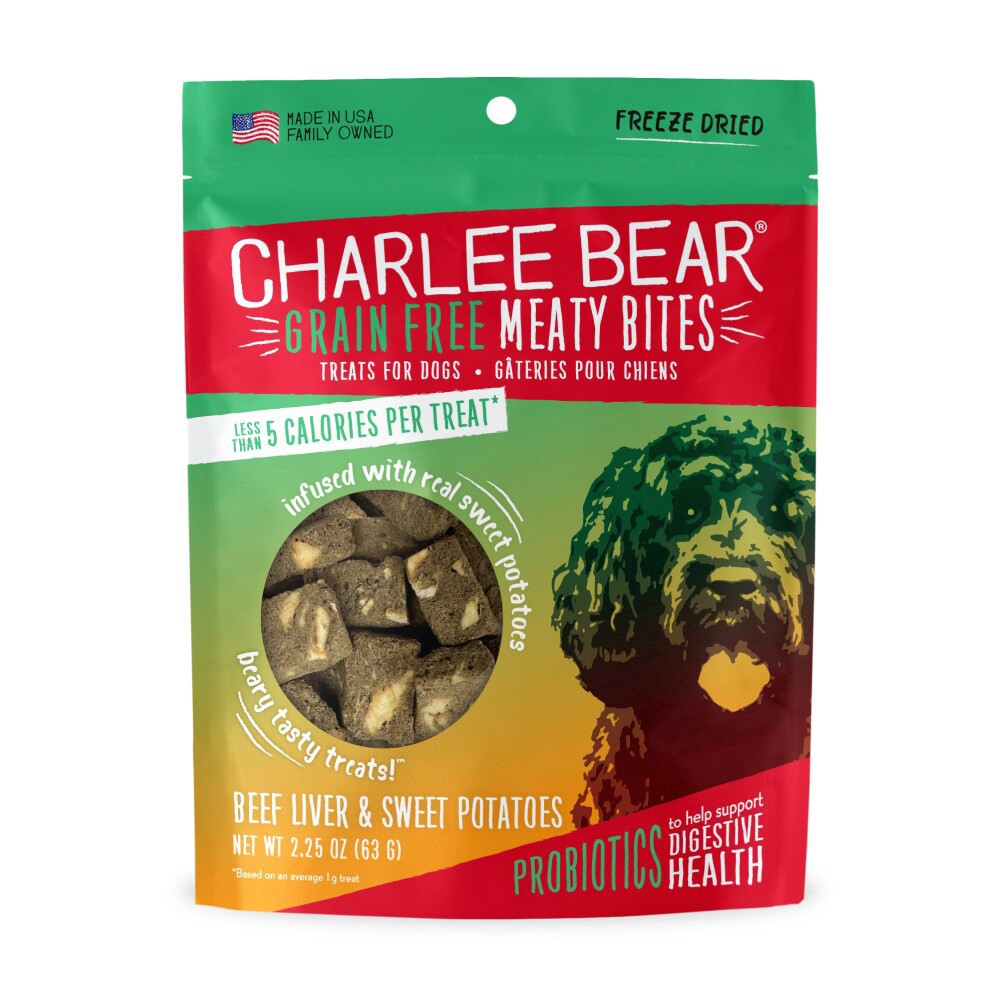 slide 4 of 4, Charlee Bear Grain Free Meaty Bites Natural Dog Treats With Beef Liver & Sweet Potatoes, 2.5 oz