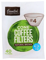 Essential Everyday Cone Natural Coffee Filters - 40 ct