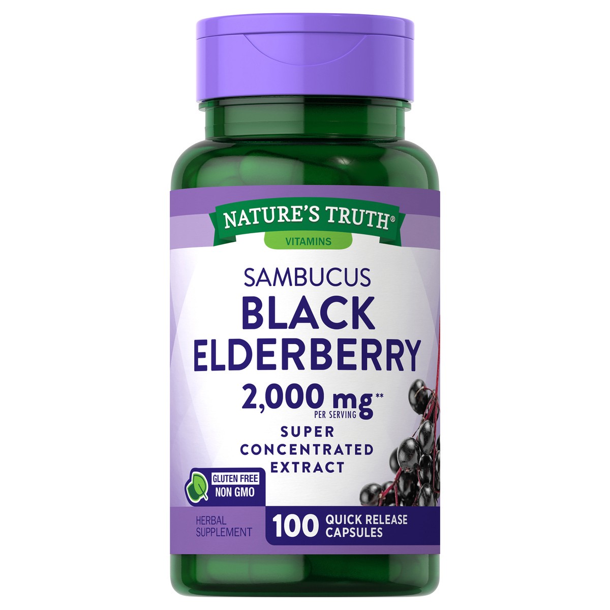 slide 1 of 14, Nature's Truth Sambucus Black Elderberry 100 Capsules , 100 ct