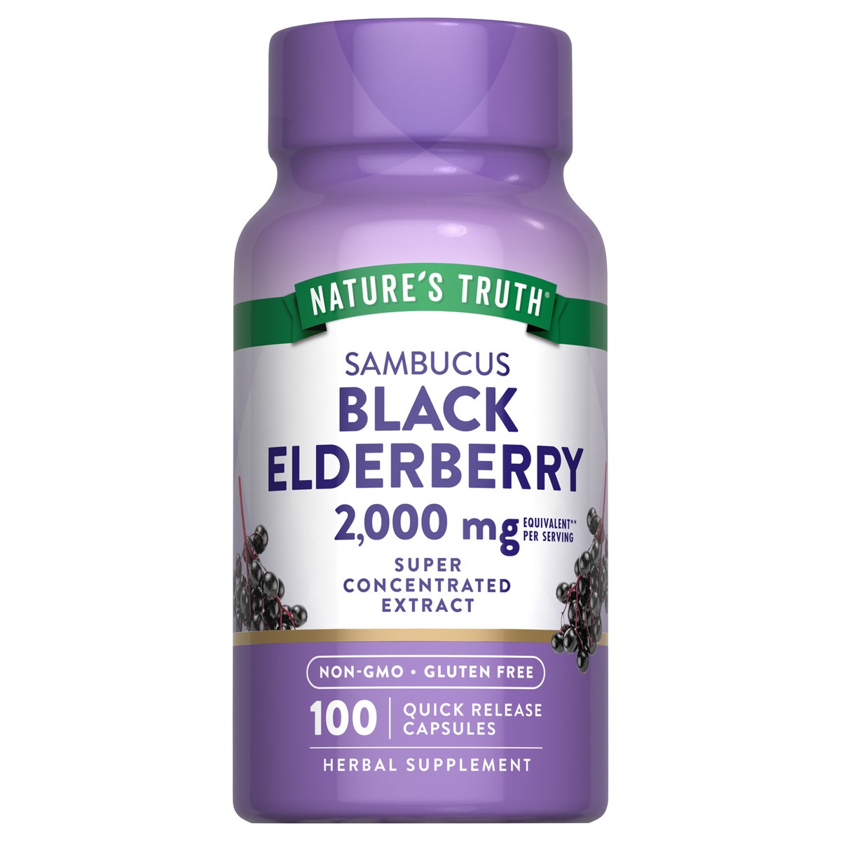 slide 1 of 14, Nature's Truth Sambucus Black Elderberry 100 Capsules, 100 ct