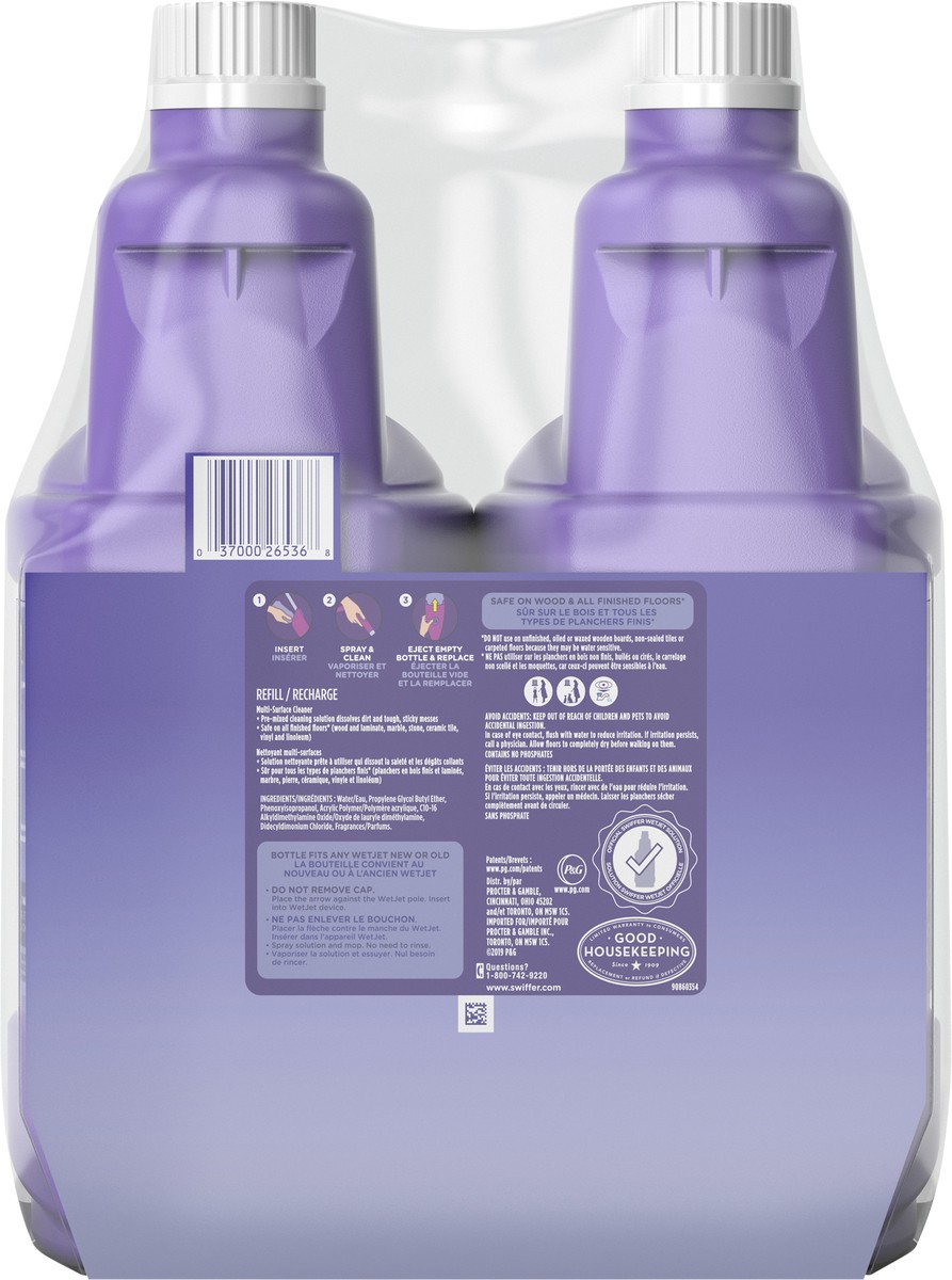 slide 3 of 4, Swiffer WetJet Spray Mop Multi-Purpose and Hardwood Liquid Floor Cleaner Solution Refill, Lavender Vanilla & Comfort, 1.25 Liter (2 Pack), 2 ct; 1.25 liter