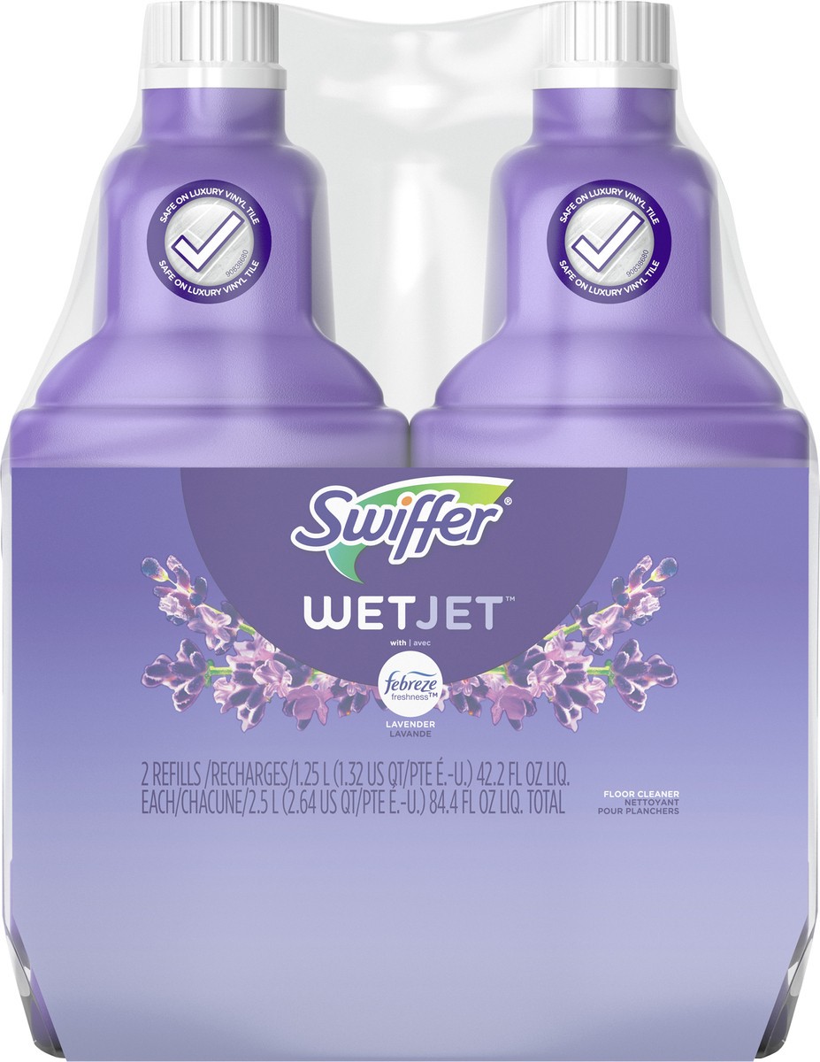 slide 4 of 4, Swiffer WetJet Spray Mop Multi-Purpose and Hardwood Liquid Floor Cleaner Solution Refill, Lavender Vanilla & Comfort, 1.25 Liter (2 Pack), 2 ct; 1.25 liter