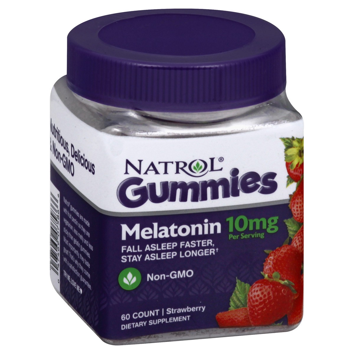 slide 2 of 9, Natrol 10mg Melatonin Gummies, Sleep Support for Adults, Melatonin Supplements for Sleeping, 60 Strawberry-Flavored Gummies, 30 Day Supply, 60 ct