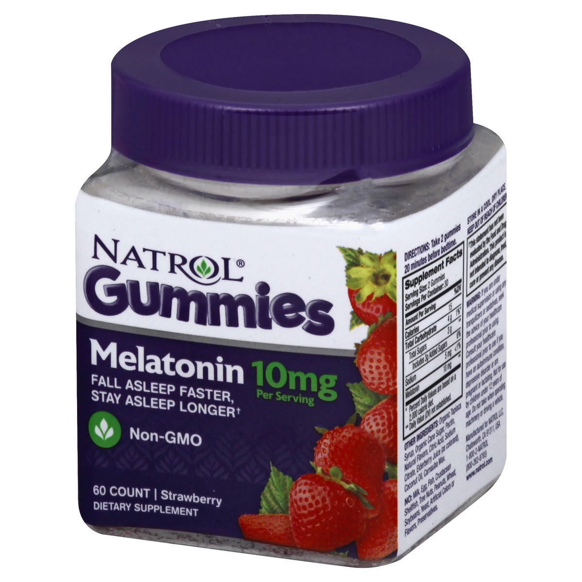 slide 9 of 9, Natrol 10mg Melatonin Gummies, Sleep Support for Adults, Melatonin Supplements for Sleeping, 60 Strawberry-Flavored Gummies, 30 Day Supply, 60 ct