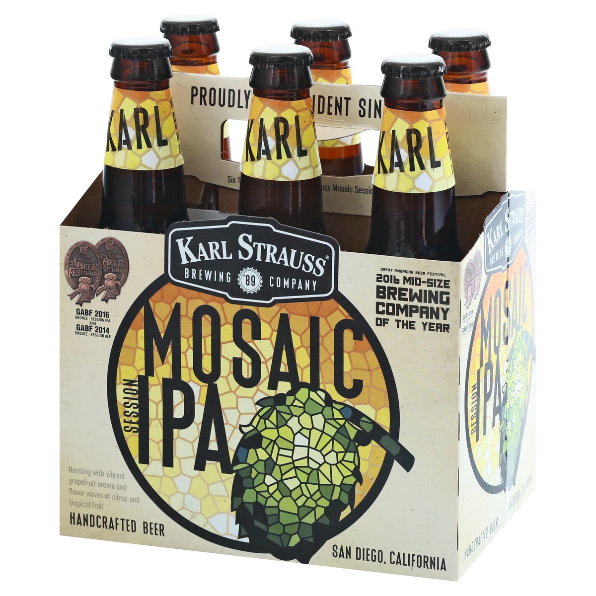 slide 5 of 11, Karl Strauss Brewing Company Mosaic Session IPA Beer 6 ea, 6 ct; 12 oz