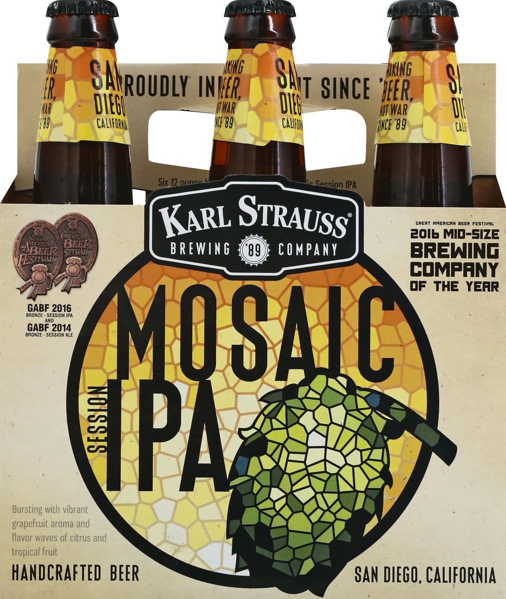 slide 7 of 11, Karl Strauss Brewing Company Mosaic Session IPA Beer 6 ea, 6 ct; 12 oz