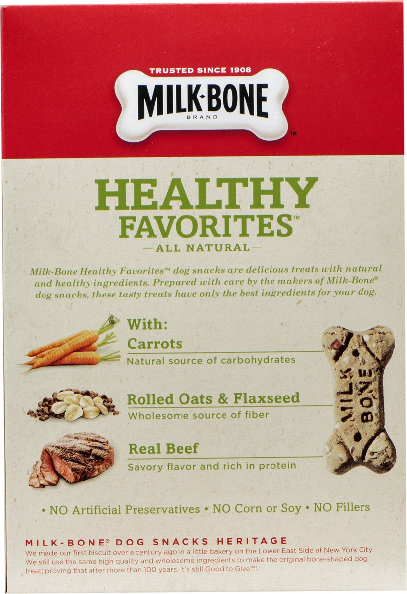 slide 9 of 9, Milk-Bone Healthy Favorites Granola Beef Dog Biscuits, 18 oz