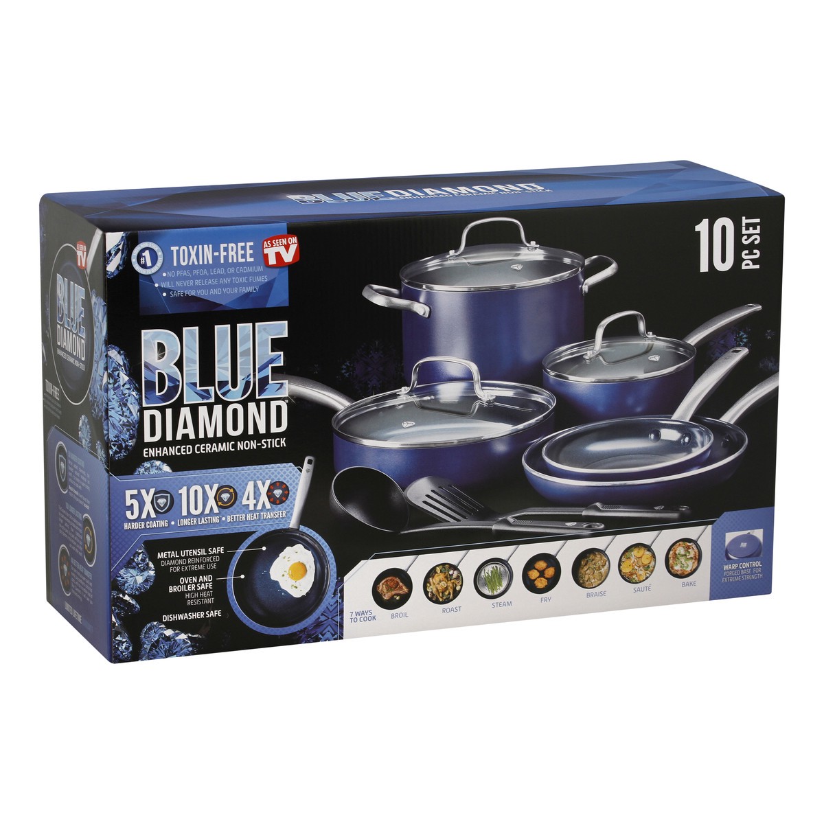 slide 4 of 9, Blue Diamond Cookware Set, 10 ct