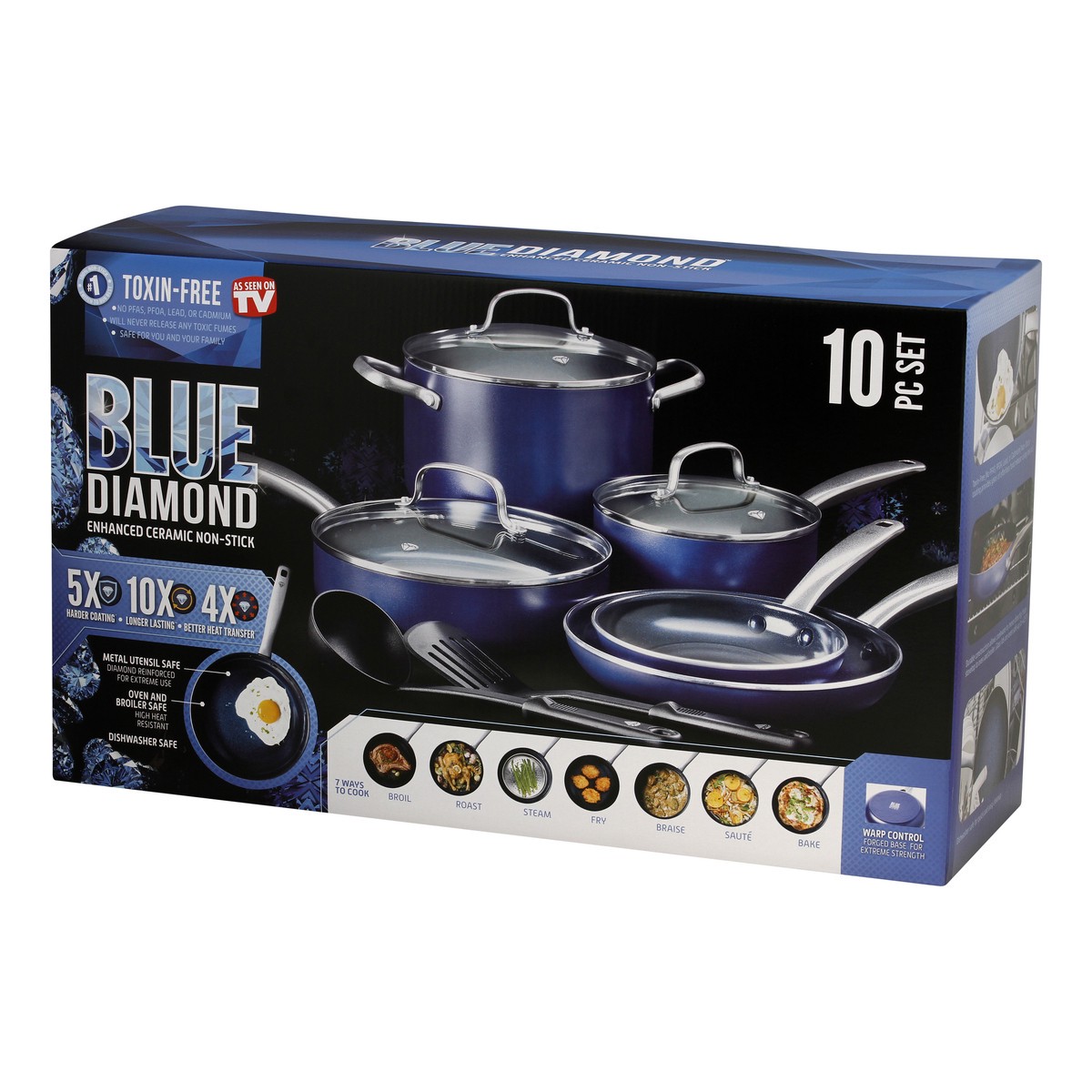 slide 2 of 9, Blue Diamond Cookware Set, 10 ct