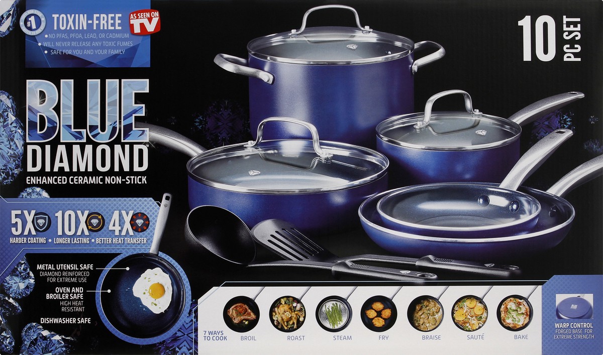 slide 6 of 9, Blue Diamond Cookware Set, 10 ct