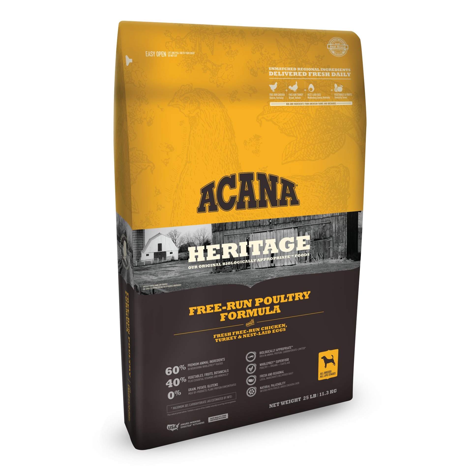 slide 1 of 1, ACANA Free-run Poultry Dry Dog Food, 25 lb