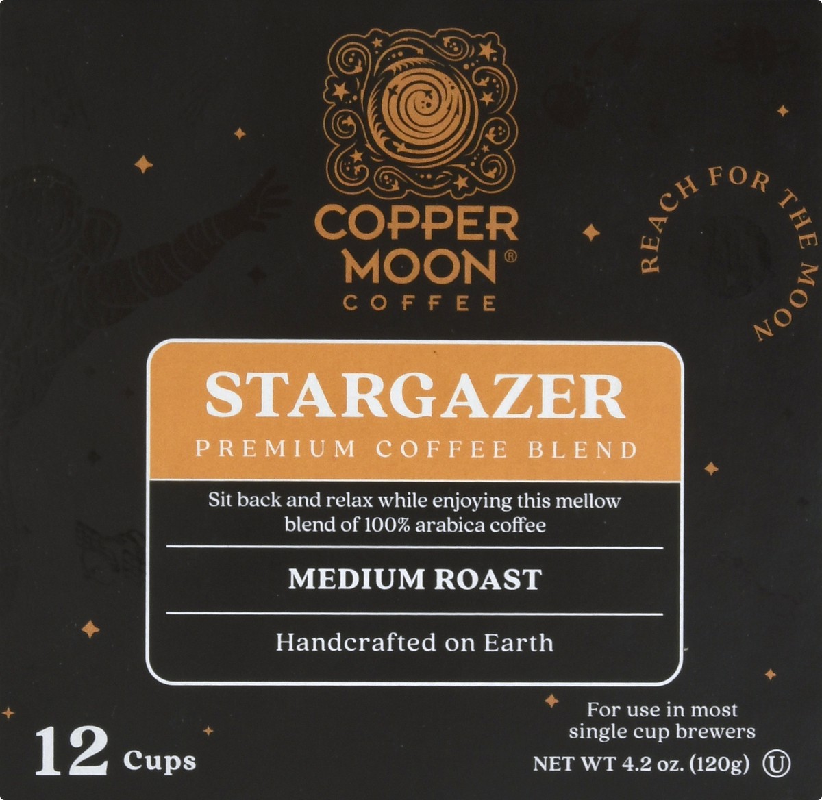 slide 7 of 9, Copper Moon Medium Roast Cups Stargazer Coffee - 4.2 oz, 12 ct