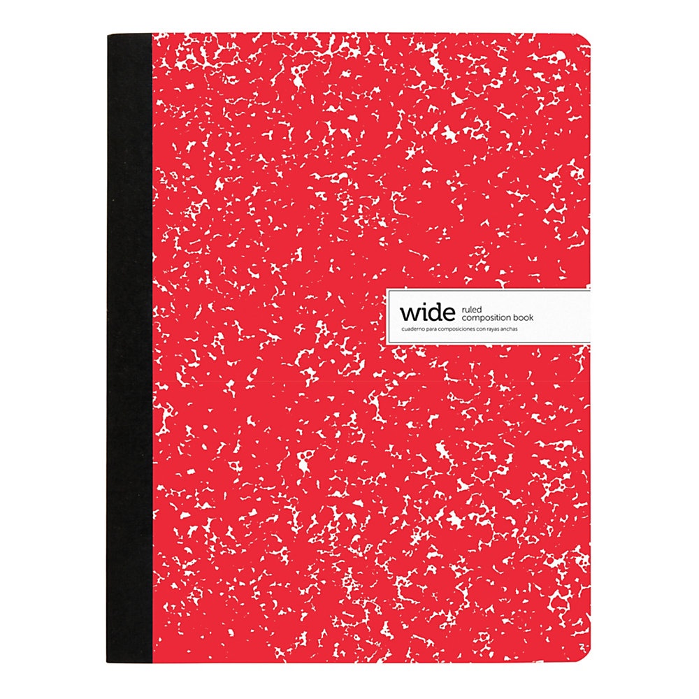 slide 1 of 1, Office Depot Brand Composition Notebook, 9-3/4'' X 7-1/2'', Wide Ruled, 200 Pages (100 Sheets), Red, 100 ct