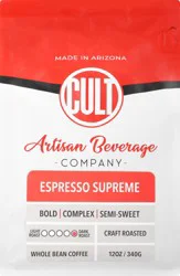 Cult Dark Roast Whole Bean Espresso Supreme Coffee - 12 oz