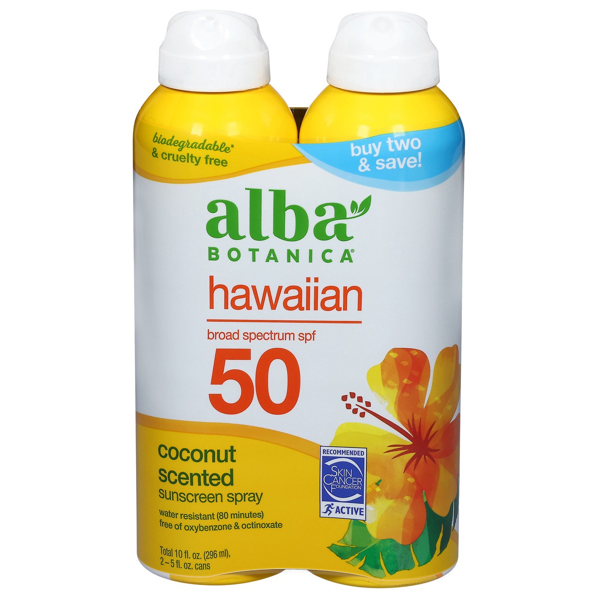 slide 3 of 3, Alba Sunscreen Spray Coconut, 5.5 fl oz