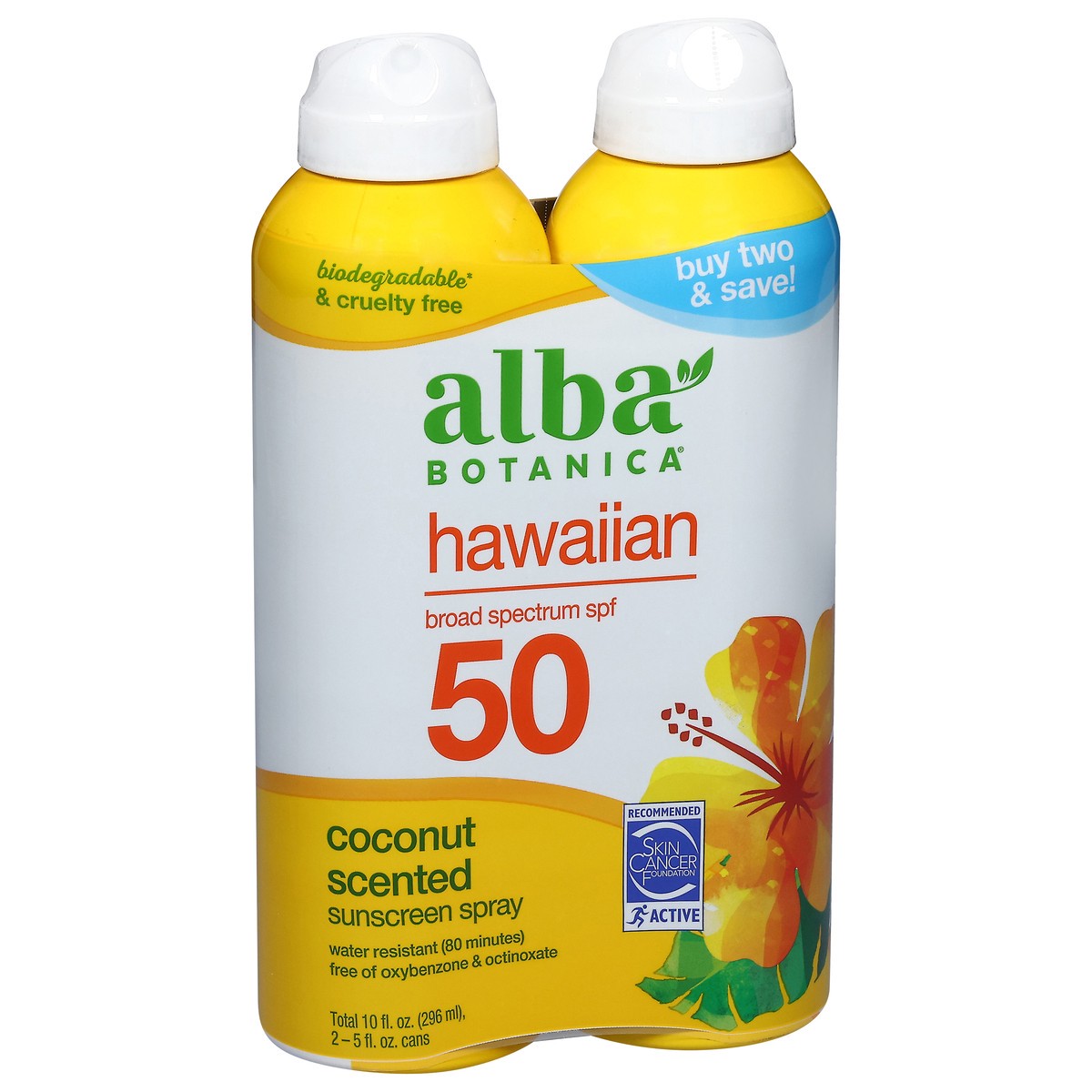 slide 2 of 3, Alba Sunscreen Spray Coconut, 5.5 fl oz