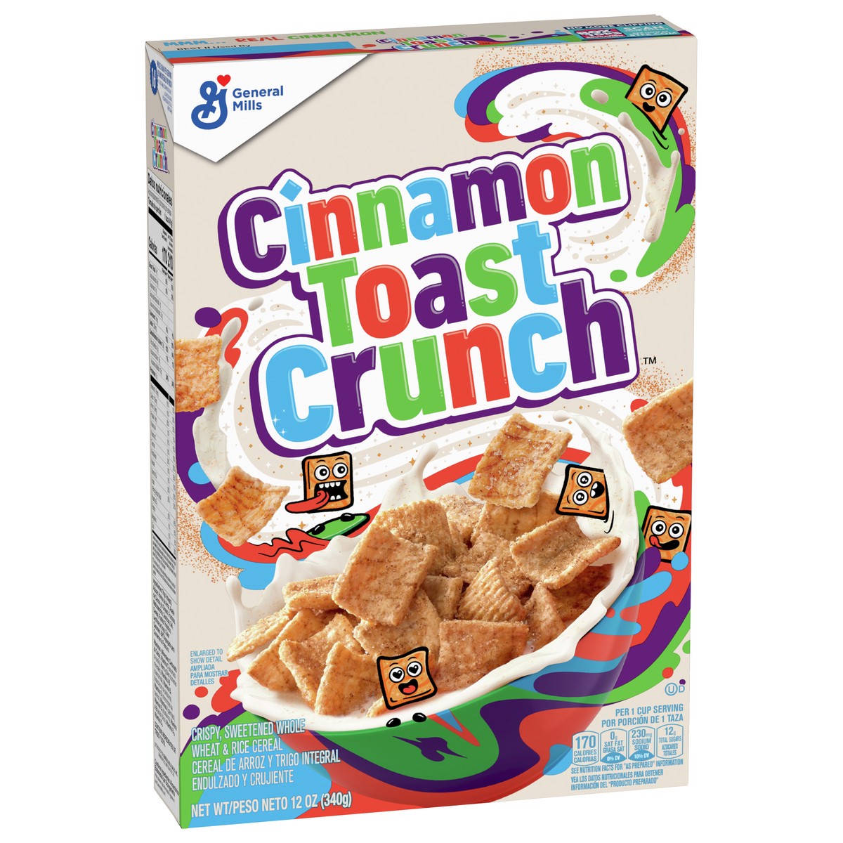 slide 7 of 9, Cinnamon Toast Crunch Original Cinnamon Toast Crunch Breakfast Cereal, 12 OZ Cereal Box, 12 oz
