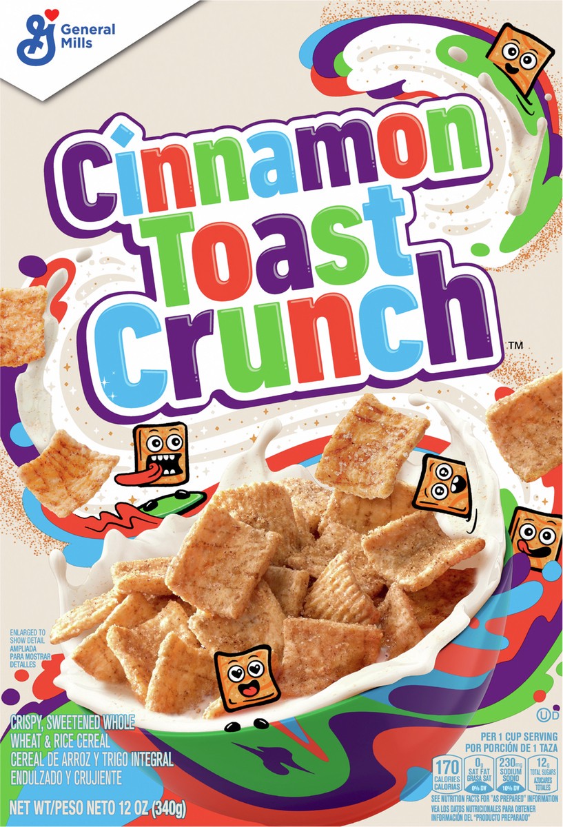 slide 6 of 9, Cinnamon Toast Crunch Original Cinnamon Toast Crunch Breakfast Cereal, 12 OZ Cereal Box, 12 oz