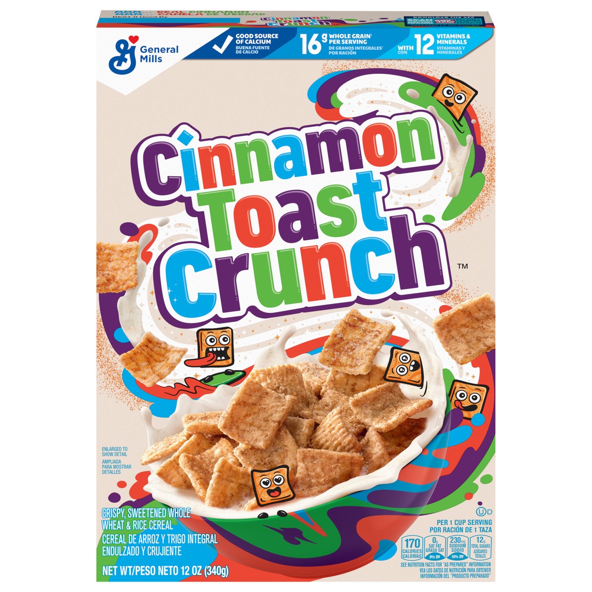 slide 1 of 9, Cinnamon Toast Crunch Breakfast Cereal, 12 OZ, 12 oz