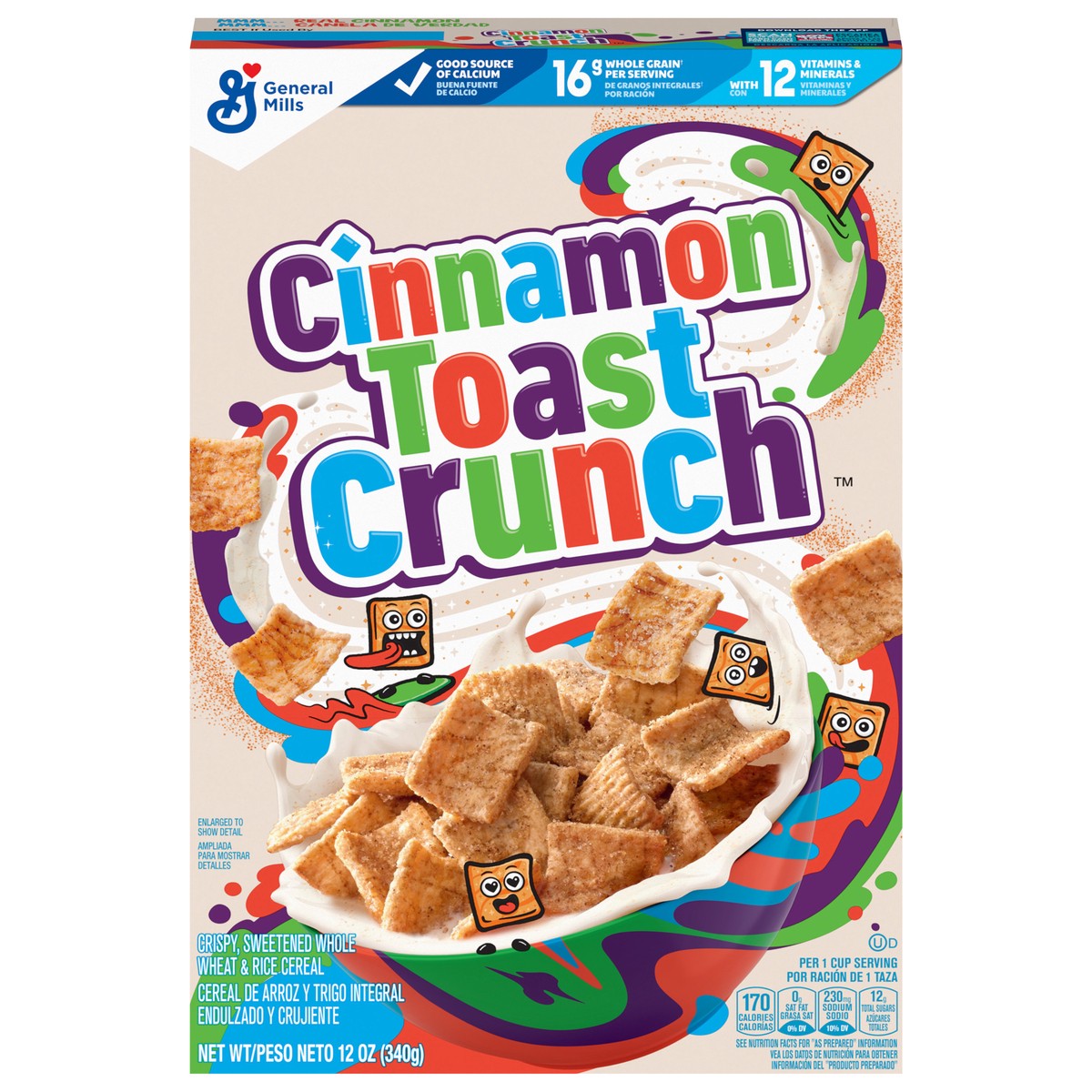 slide 1 of 9, Cinnamon Toast Crunch Breakfast Cereal, 12 OZ, 12 oz