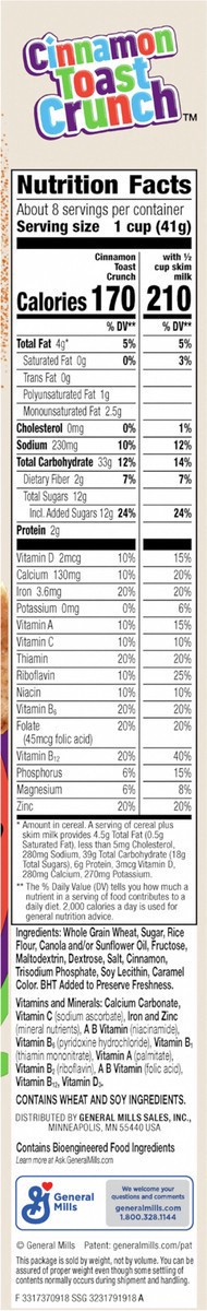 slide 9 of 9, Cinnamon Toast Crunch Breakfast Cereal, 12 OZ, 12 oz