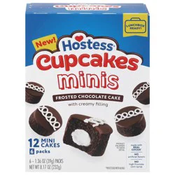 Hostess Cupcakes Minis, Chocolate Snack Cakes, 8.17 Oz. Box (6 Ct.)