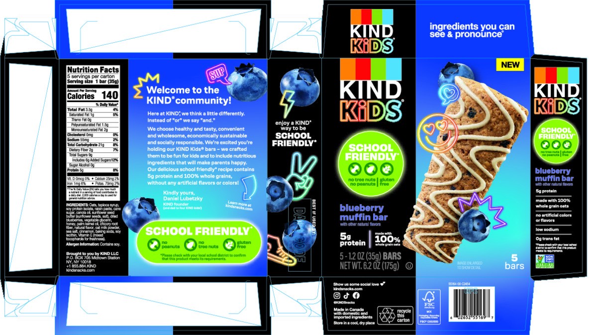 slide 13 of 14, KIND Kids Blueberry Muffin Bar with Other Natural Flavors, Tree Nut Free, Peanut Free, 5 Bars, 5 ct
