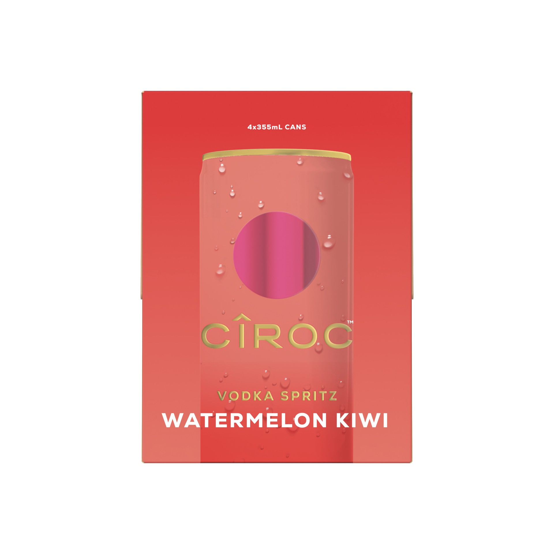 slide 2 of 4, CIROC Vodka Spritz Watermelon Kiwi, 4-PACK (4 x 12 fl oz), 355 ml