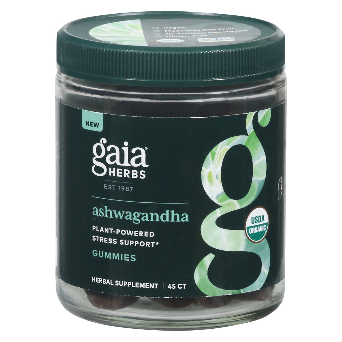 slide 1 of 9, Gaia Herbs Stress Apple Cinnamon Flavor Ashwagandha Gummies 45 Gummies, 45 ct