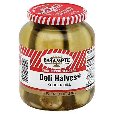 slide 1 of 1, Ba-Tampte Pickles Kosher Dill Halves, 32 fl oz