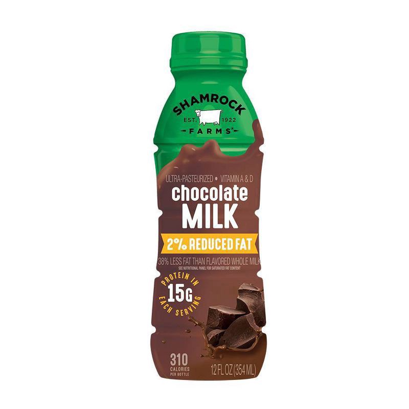 slide 1 of 9, Shamrock Farms 2% Reduced Fat Chocolate Milk 12 oz, 12 fl oz