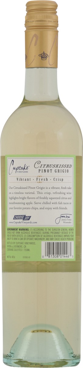 slide 9 of 9, Cupcake Vineyards California Citruskissed Pinot Grigio 750 ml, 750 ml