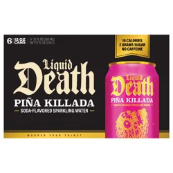 Liquid Death Piña Killada Soda Flavored Sparkling Water, 6 Pack 12 fl oz
