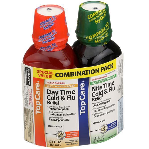 slide 1 of 2, TopCare Multi-Symptom Relief Combination Pack, 2 ct; 12 fl oz