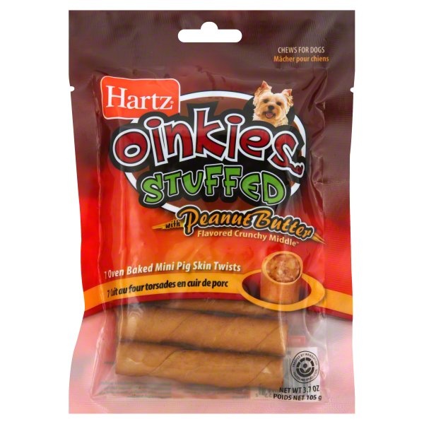 slide 1 of 1, Hartz Chews, for Dogs, Stuffed with Peanut Butter, 7 ct