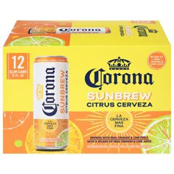 Corona Sunbrew Citrus Cerveza Mexican Import Beer, 12 Pack 12 fl oz Cans