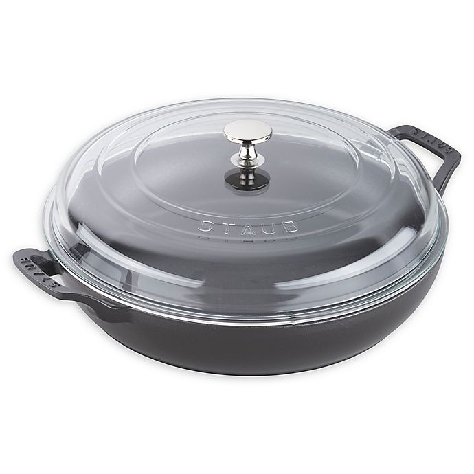 slide 1 of 1, STAUB Heritage All-Day Pan with Domed Glass Lid, Matte Black, 3.5 qt