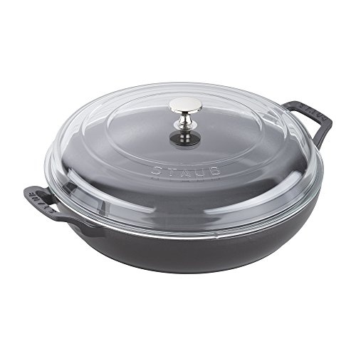 slide 1 of 1, STAUB Heritage All-Day Pan with Domed Glass Lid, Matte Black, 3.5 qt