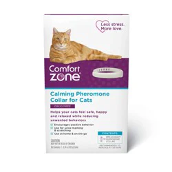 Comfort Zone Cat Calming Pheromone Collar, Anxiety & Stress Relief Aid, Breakaway Design, White, Single Pack