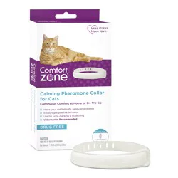 Comfort Zone Cat Calming Pheromone Collar, Anxiety & Stress Relief Aid, Breakaway Design, White, Single Pack