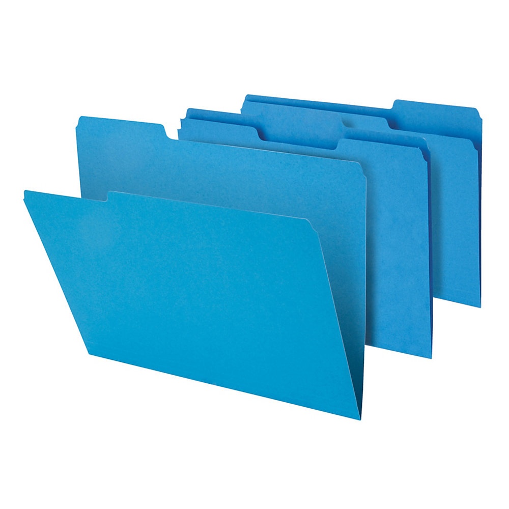 slide 1 of 1, Office Depot Brand Heavy-Duty File Folders, 3/4'' Expansion, Letter Size, Blue, Pack Of 18 Folders, 18 ct