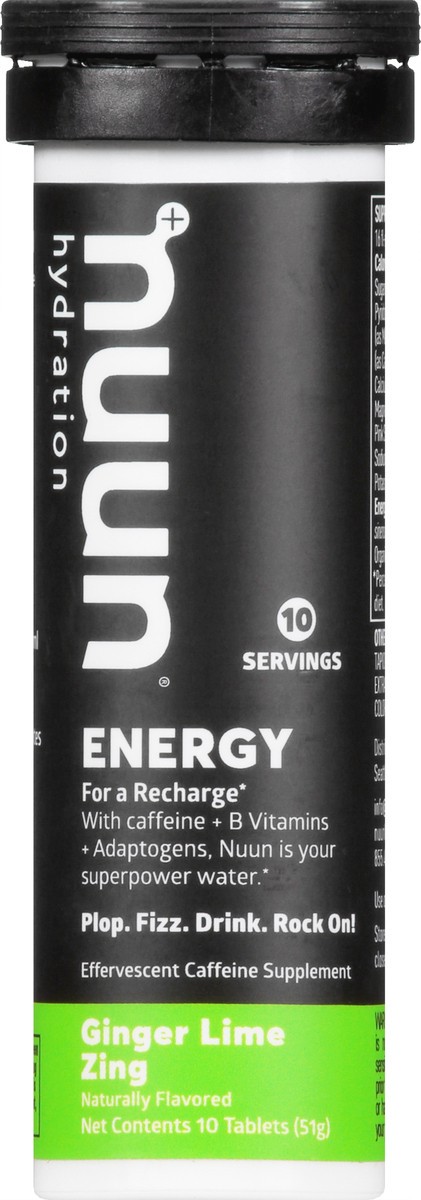 slide 1 of 1, Nuun Hydration Tablets Ginger Lime Zing Energy - 10 ct, 10 ct