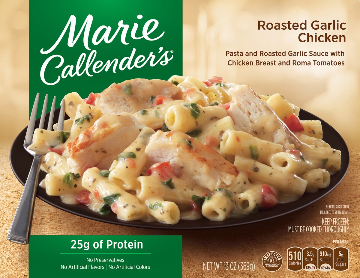 slide 5 of 10, Marie Callender's Frozen Dinner, Roasted Garlic Chicken, 13 Ounce, 13 oz