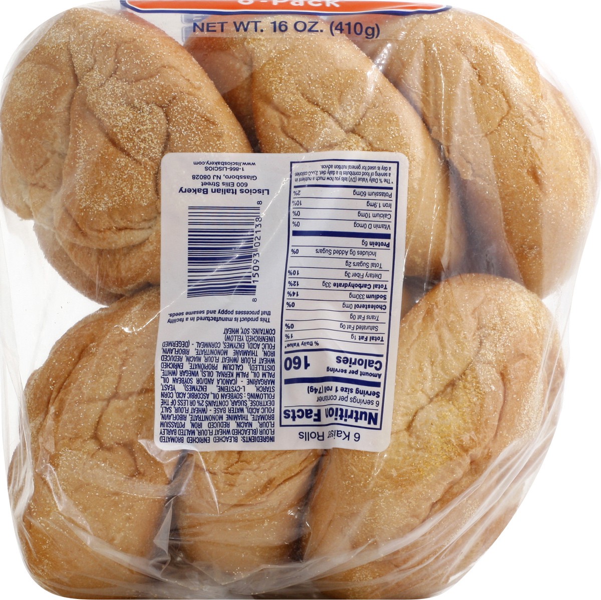 slide 3 of 12, Liscio's Bakery Deli Style 6 Pack Kaiser Rolls 6 ea, 6 ct