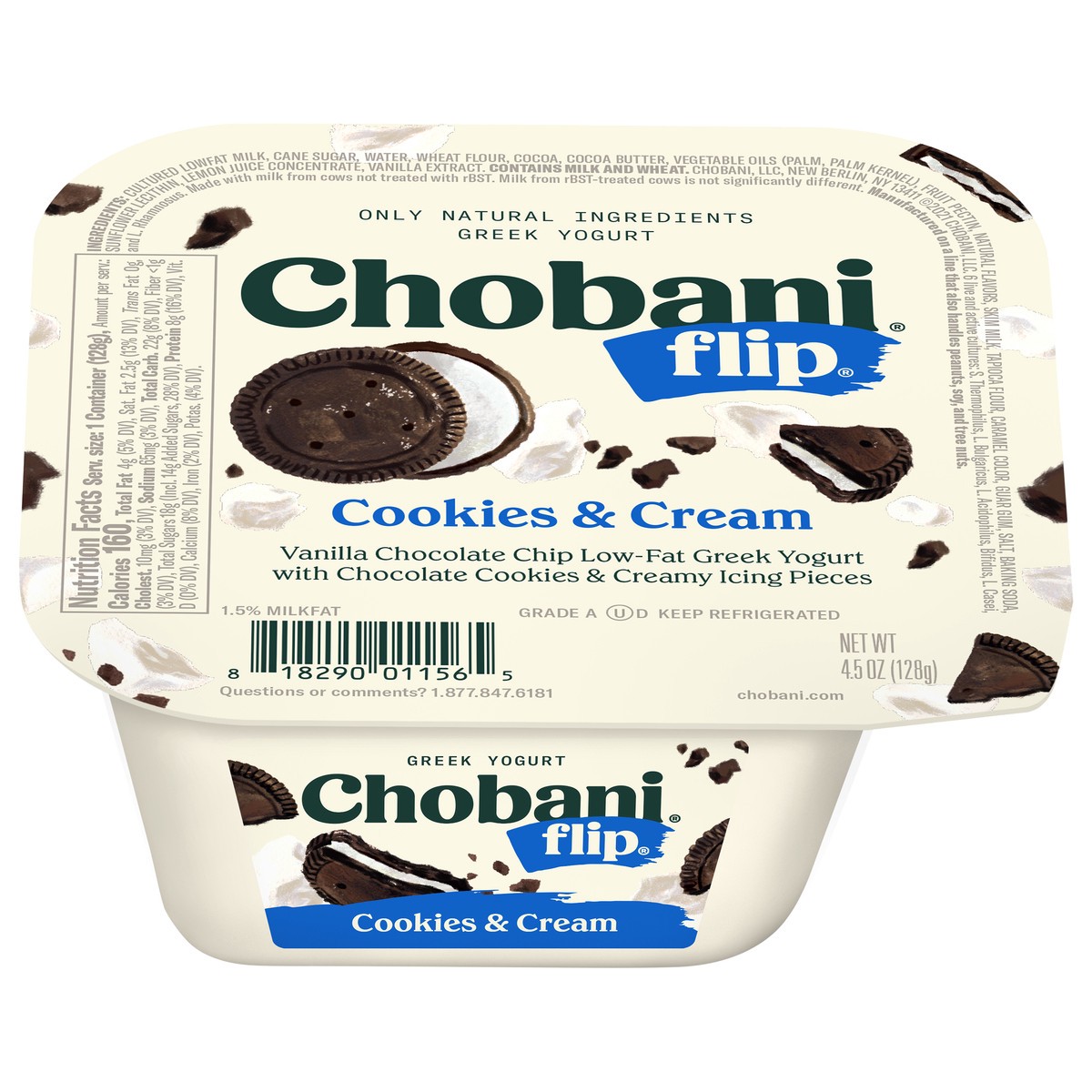 slide 9 of 14, Chobani Flip Greek Cookies & Cream Yogurt 4.5 oz, 4.5 oz