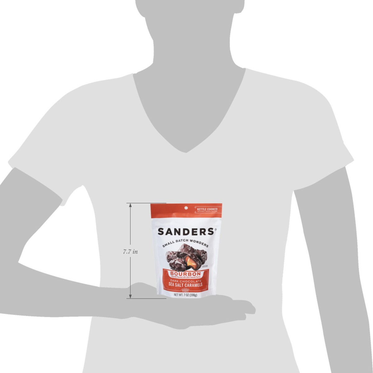slide 9 of 14, Sanders Dark Chocolate Bourbon Sea Salt Caramels 7 oz, 7 oz